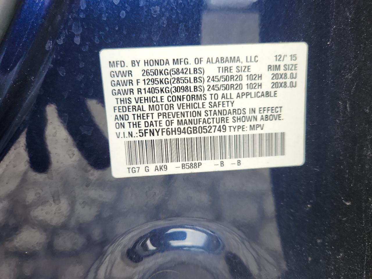 Honda Pilot Touring Image 11