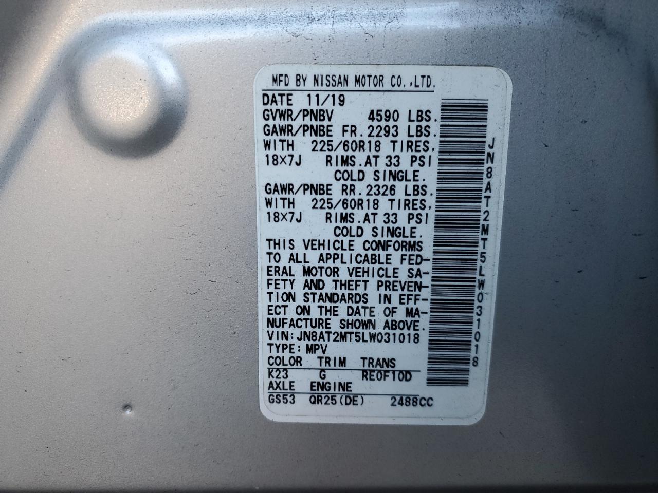 Nissan Rogue S Image 6